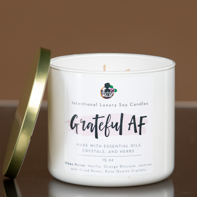 Grateful AF-3-Wick Luxury Intentional Candles