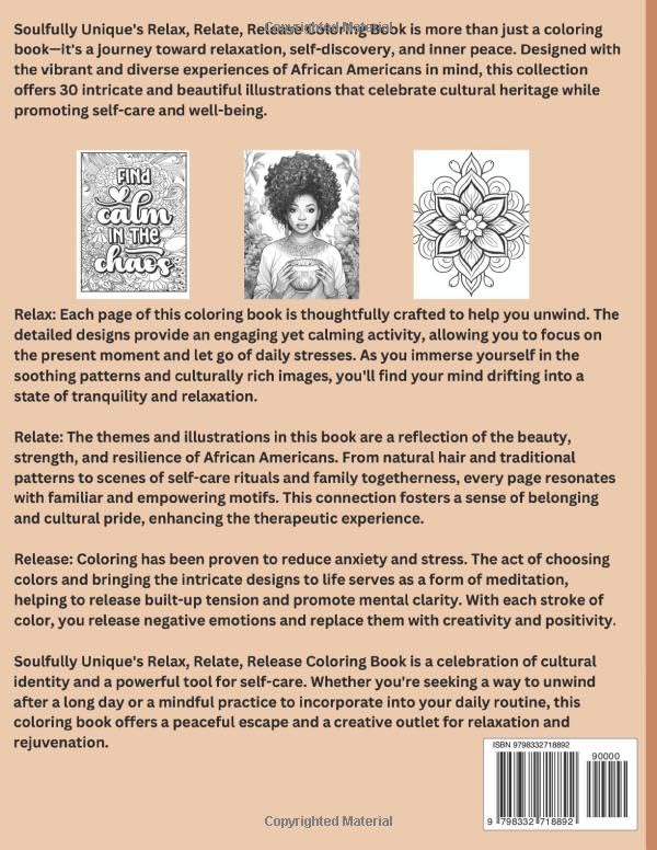 Relax, Relate, Release: An Adult Self-Care Coloring Book