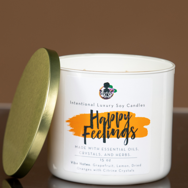 Happy Feelings-3-Wick Luxury Intentional Candles